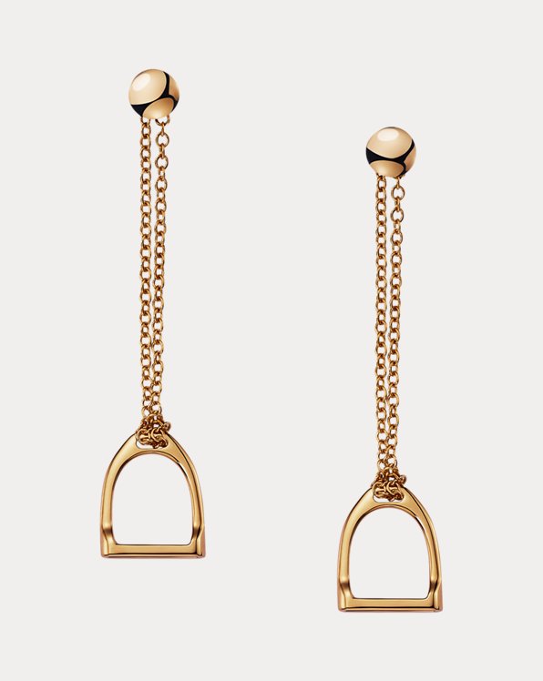 Rose Gold Stirrup Chain Earrings