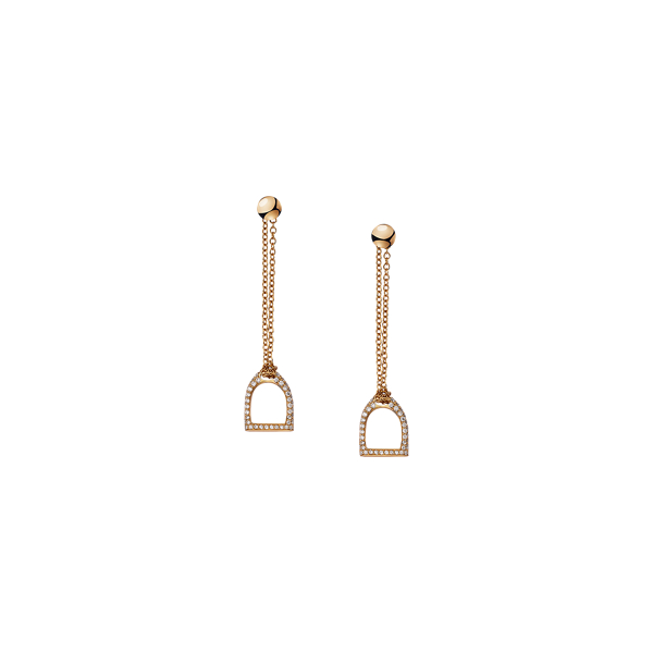 Boucles chaîne étrier pavées de diamants