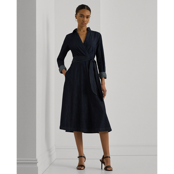 Denim Long-Sleeve Midi Dress Lauren 1