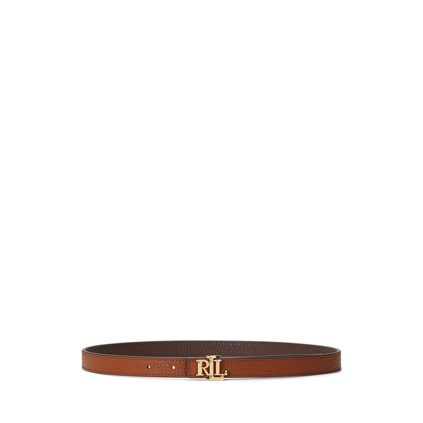 Logo Reversible Leather Skinny Belt Lauren 1