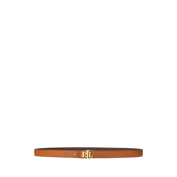 Logo Reversible Leather Skinny Belt Lauren 1