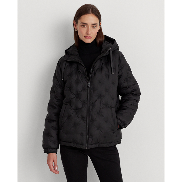Veste à capuche matelassée avec logo