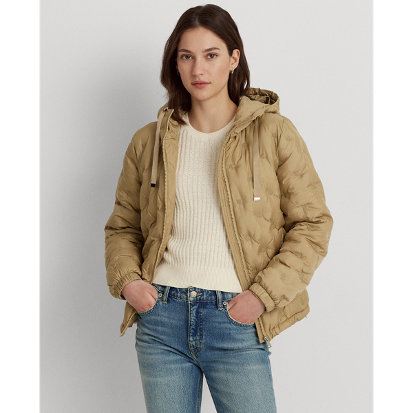 Veste à capuche matelassée avec logo