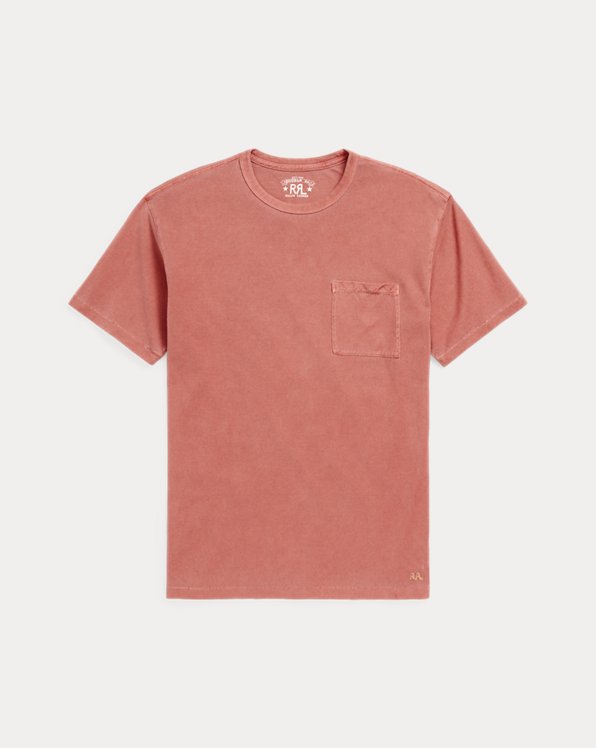 Garment-dyed T-shirt met borstzak