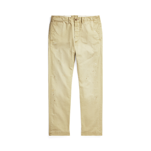 Distressed Herringbone Officer&#39;s Pant
