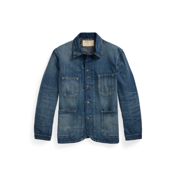 Chaqueta de denim de algodón y lino