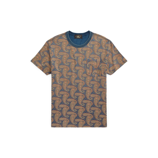 Indigo Paisley Jersey Pocket T-Shirt