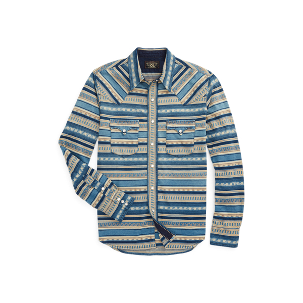 Riley Western Shirt in Denim Jacquard main image 1