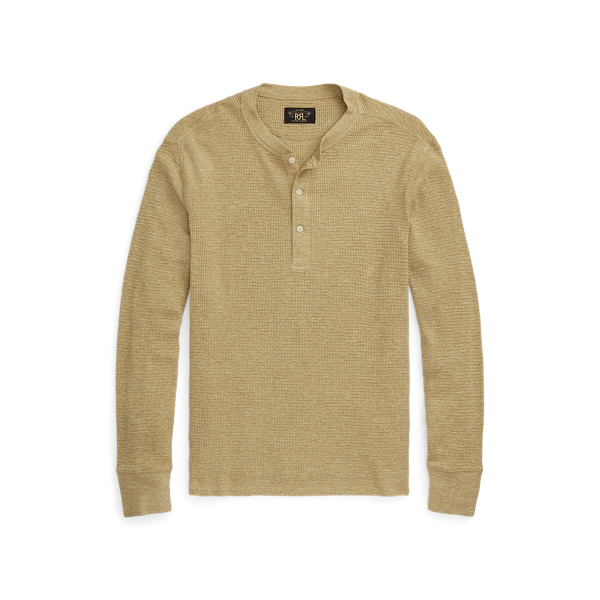 Waffle-Knit Henley Shirt RRL 1