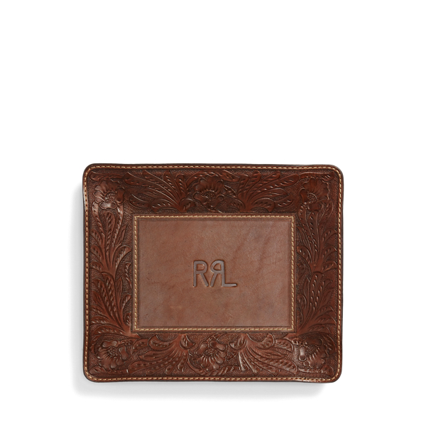 Hand-Tooled Leather Valet Tray