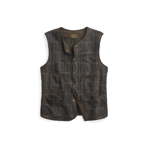 Plaid Double Knit Jacquard Vest