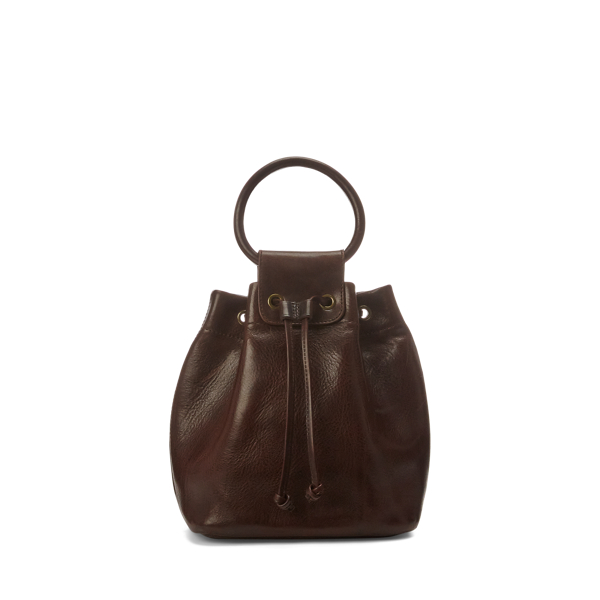 Leather Drawstring Top-Handle Bag RRL 1