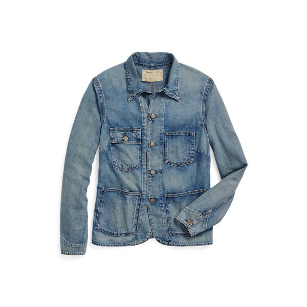 Cotton-Linen Denim Work Jacket