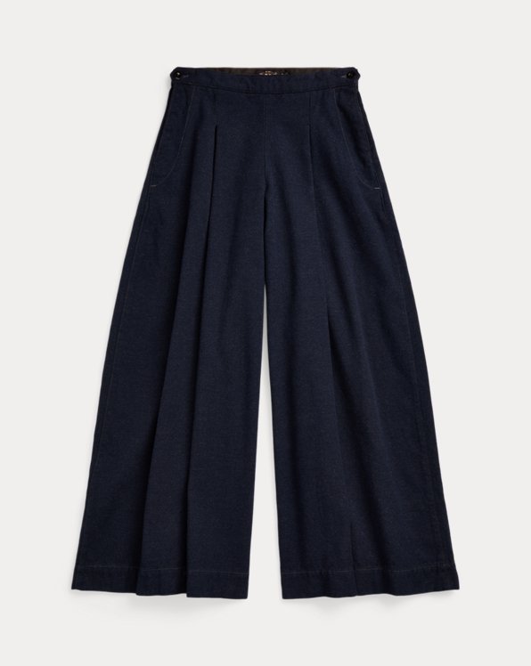 Cotton-Wool Twill Culotte Pant