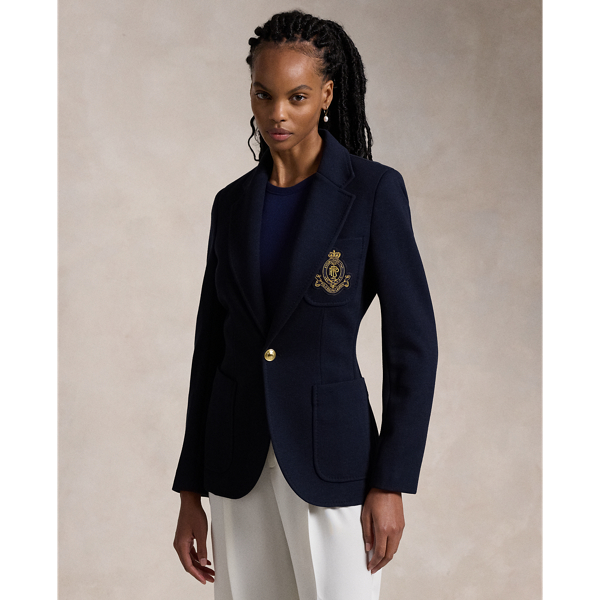 Logo-Crest Knit Blazer Polo Ralph Lauren 1