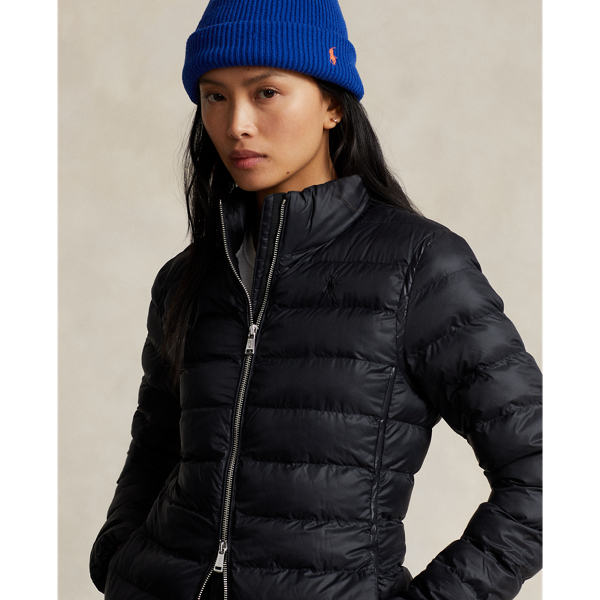 Packable Water-Repellent Quilted Coat for Women