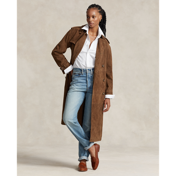 Trench-coat en agneau velours