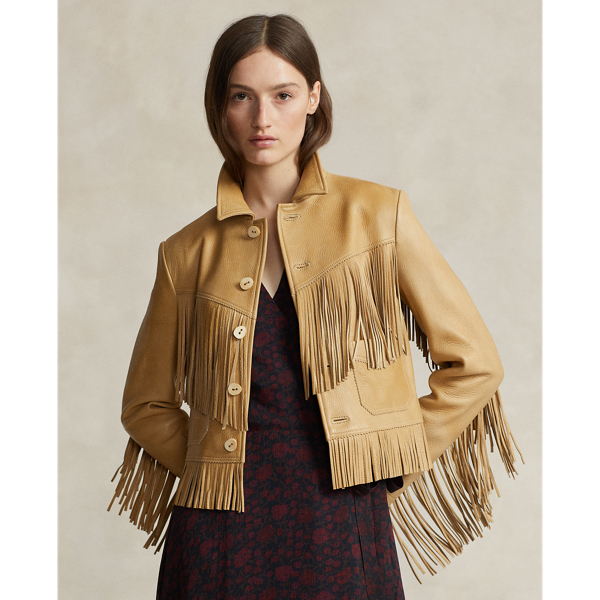 Fringe Waxed Leather Jacket