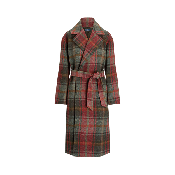 Polo Ralph Lauren Plaid Wool-Blend Twill Wrap Coat