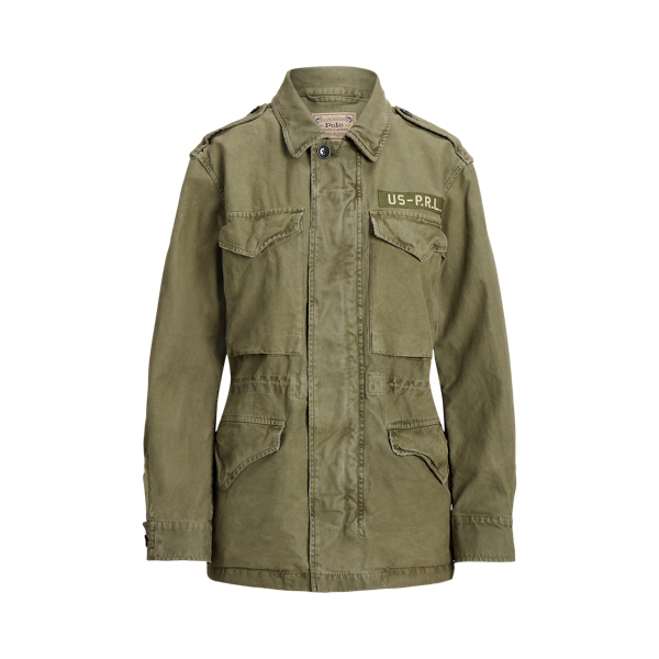 Casaco militar de sarja Relaxed Fit