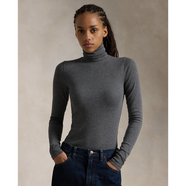 Stretch Ribbed Turtleneck