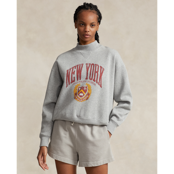 Logo Graphic Fleece Mockneck Sweatshirt