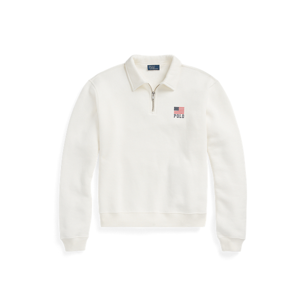 Flag Logo Fleece Quarter Zip Pullover for Women Ralph Lauren UK