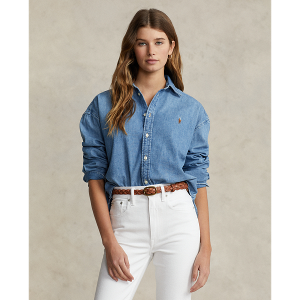 Wide Cropped Denim Shirt