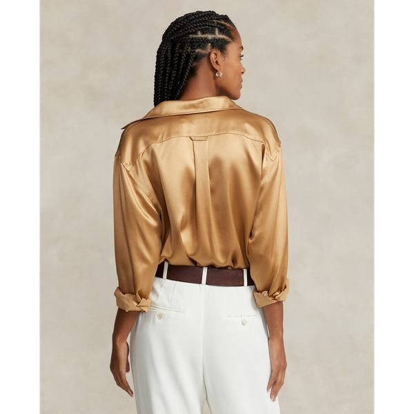 Ralph lauren silk charmeuse hot sale shirt