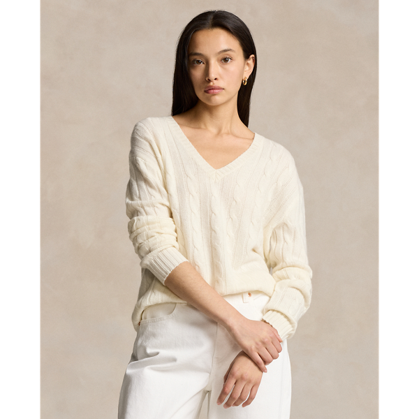 Relaxed Fit Cable Cashmere Jumper