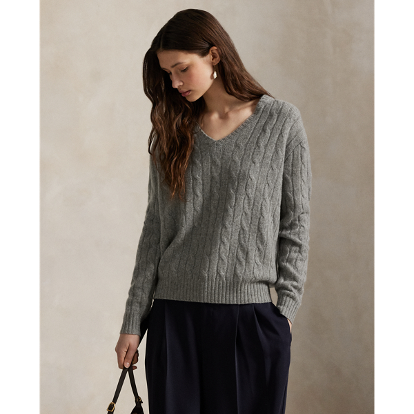 Relaxed Fit Cable Cashmere Jumper