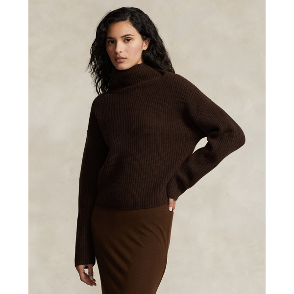 Ribbed Wool-Cashmere Mockneck Jumper