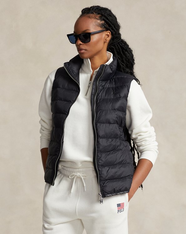 Packable Water-Repellant Quilted Vest 
