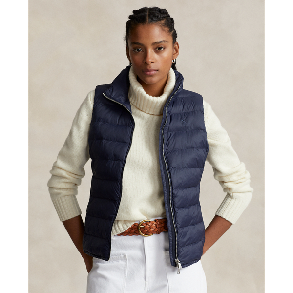 Packable Water-Repellant Quilted Vest 