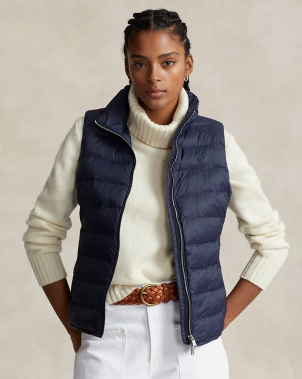 Packable Water-Repellant Quilted Vest 