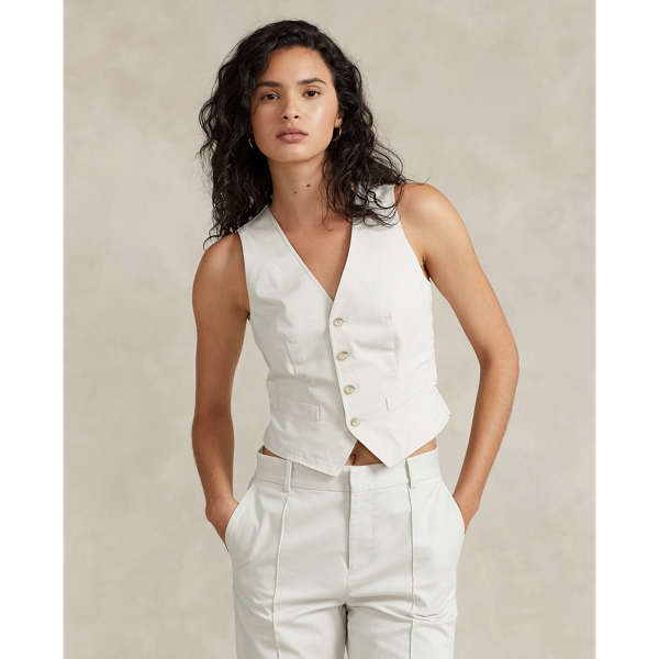 Gilet à devant en sergé