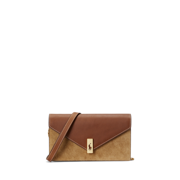Polo ID Suede-Leather Chain Wallet & Bag