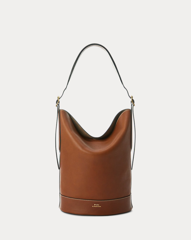 Waxed Leather Medium Bellport Bucket Bag Polo Ralph Lauren 1