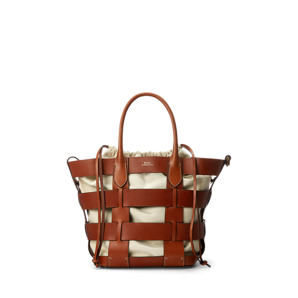 Leather Medium Basket-Weave Bag