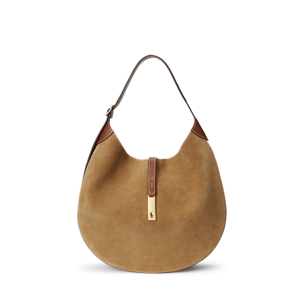 Polo ID Suede-Leather Large Shoulder Bag