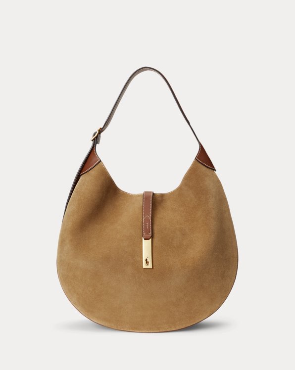 Polo ID Suede-Leather Large Shoulder Bag