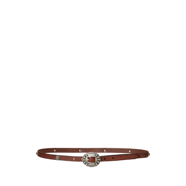 Slim Studded Calfskin Belt