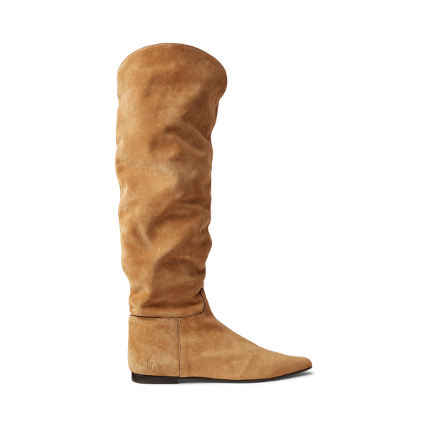 Suede Knee-High Flat Boot Polo Ralph Lauren 1