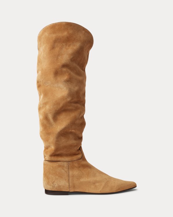 Suede Knee-High Flat Boot