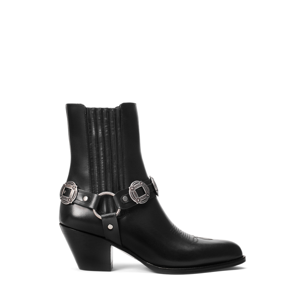 Bottes western à harnais vachette huilée