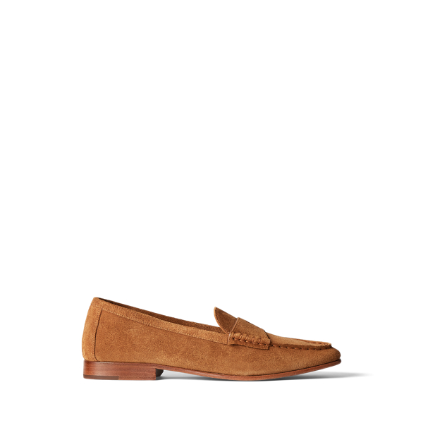 Embossed-Pony Suede Penny Loafer