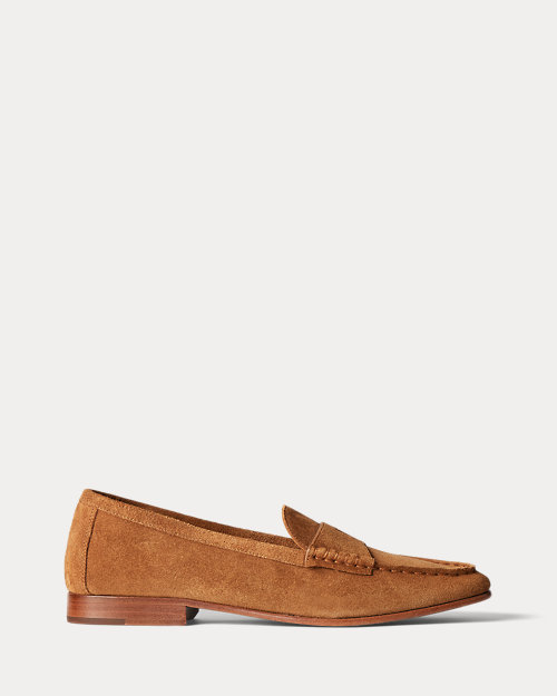 Embossed-Pony Suede Penny Loafer