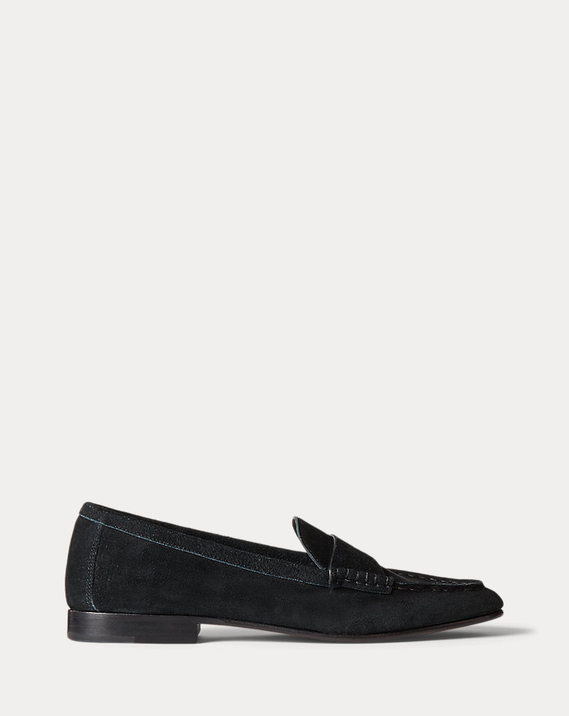 Embossed-Pony Suede Penny Loafer Polo Ralph Lauren 1