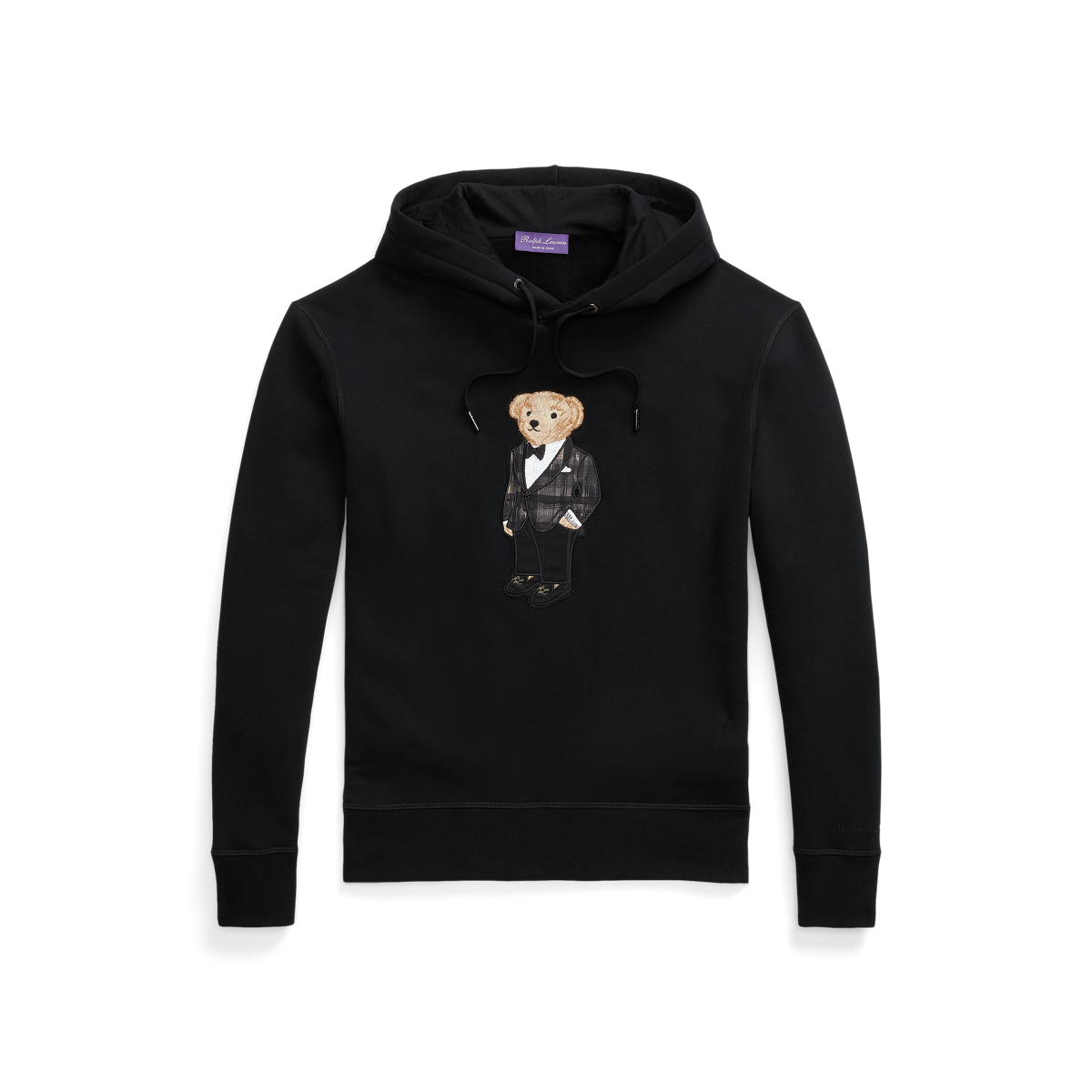 Mens polo hoodie with bear clearance