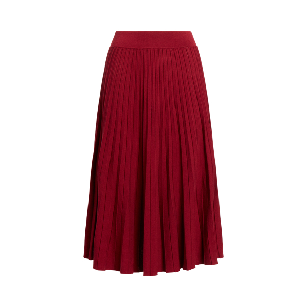 burgundy pleated midi skirt h&m
